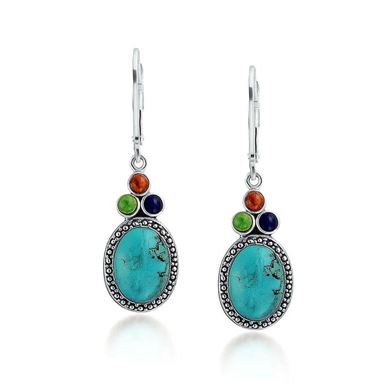 Dangle & Chandelier Bohemian Fashion Exquisite Water Drop Inlaid Turquoise Women's Earrings Silver Plated Metal Jewelry To Add Charm Ear
Dangle & Chandelier Bohemian Fashion Exquisite Water Drop Inlaid Turquoise Women's Earrings Silver Plated Metal Jewelry To Add Charm Ear