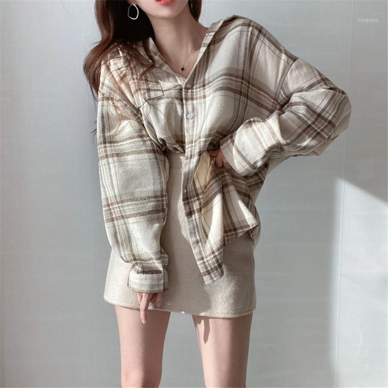 Early Spring Check Plaid Basic Shirt Elegant Fashion Retro Women's Loose Oversize Lazy Style Tops Streetwear Blouses & Shirts, Beige
Early Spring Check Plaid Basic Shirt Elegant Fashion Retro Women's Loose Oversize Lazy Style Tops Streetwear Blouses & Shirts, Beige