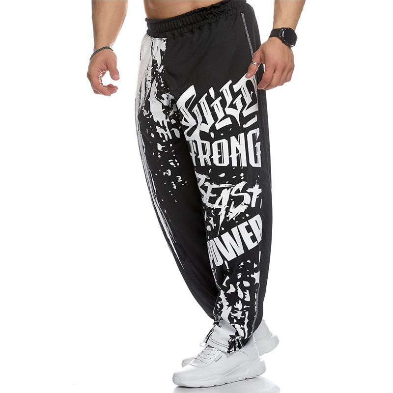 Jogging Men Polyester Soft Bodybuilding Joggers Sweatpants Harem Long Trousers Fitness Sport Training Pants 220630