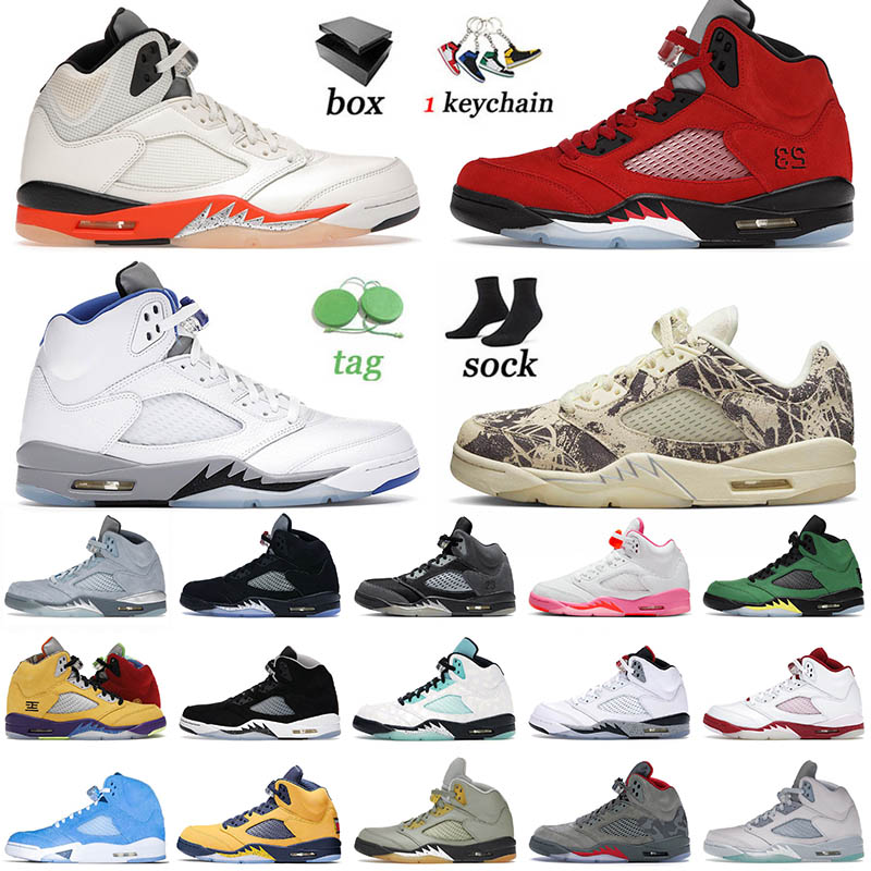 2022 Top Quality Mens Basketball Shoes 5 5s V Expression Aqua Unc Jumpman Anthracite Raging Bull Stealth Black Muslin Men Women Trainers Sneakers