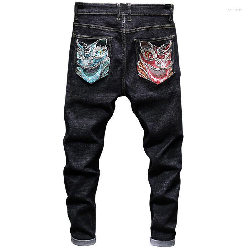 Men's Jeans Men's Black Personalized Slim Fashion Casual European/American Style Skinny Embroidered Lion Micro Stretch JeansMen's Heat22
Men's Jeans Men's Black Personalized Slim Fashion Casual European/American Style Skinny Embroidered Lion Micro Stretch JeansMen's Heat22