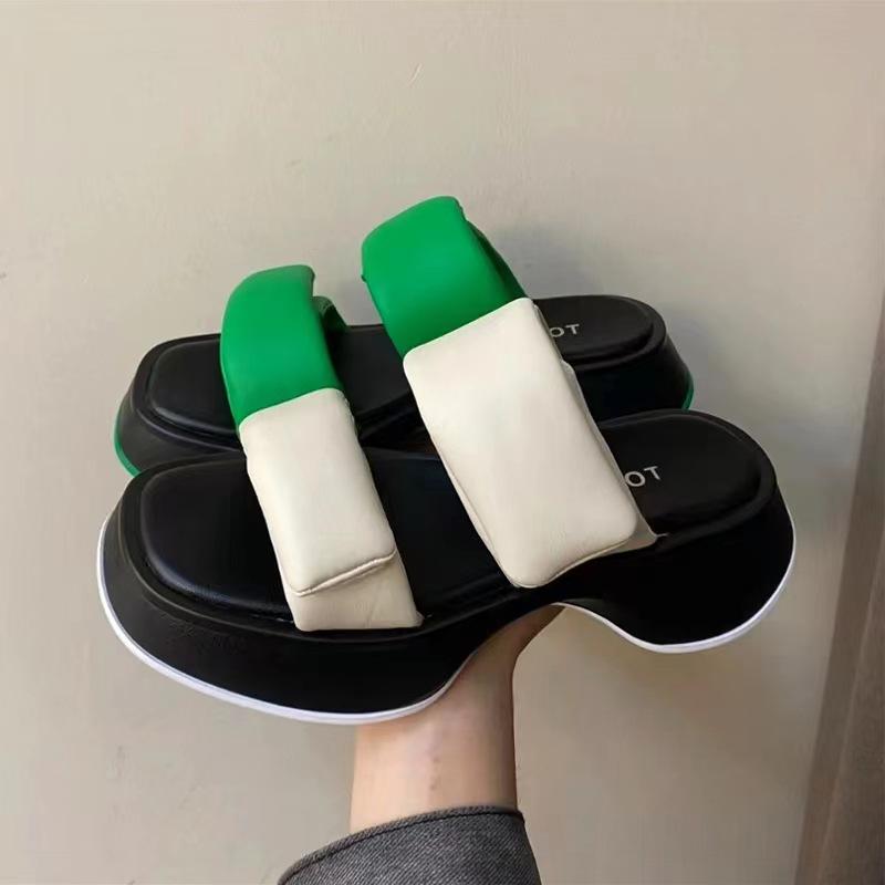 Slippers Thick Sole Sloping Heel Sandals Brands Designers Open-toed Shoes Fashion Green Beach Leisure Summer Women SandalsSlippers, Black
Slippers Thick Sole Sloping Heel Sandals Brands Designers Open-toed Shoes Fashion Green Beach Leisure Summer Women SandalsSlippers, Black