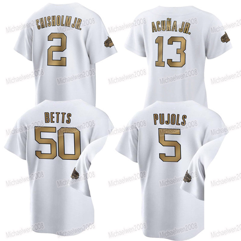 2022 National League All Star Game Gold Baseball Jersey Bryce Harper Joc Pederson Mookie Betts Ronald Acuna Jr. Turner Machado Contreras Arenado Kershaw Swanson, Men cool base
2022 National League All Star Game Gold Baseball Jersey Bryce Harper Joc Pederson Mookie Betts Ronald Acuna Jr. Turner Machado Contreras Arenado Kershaw Swanson, Men cool base