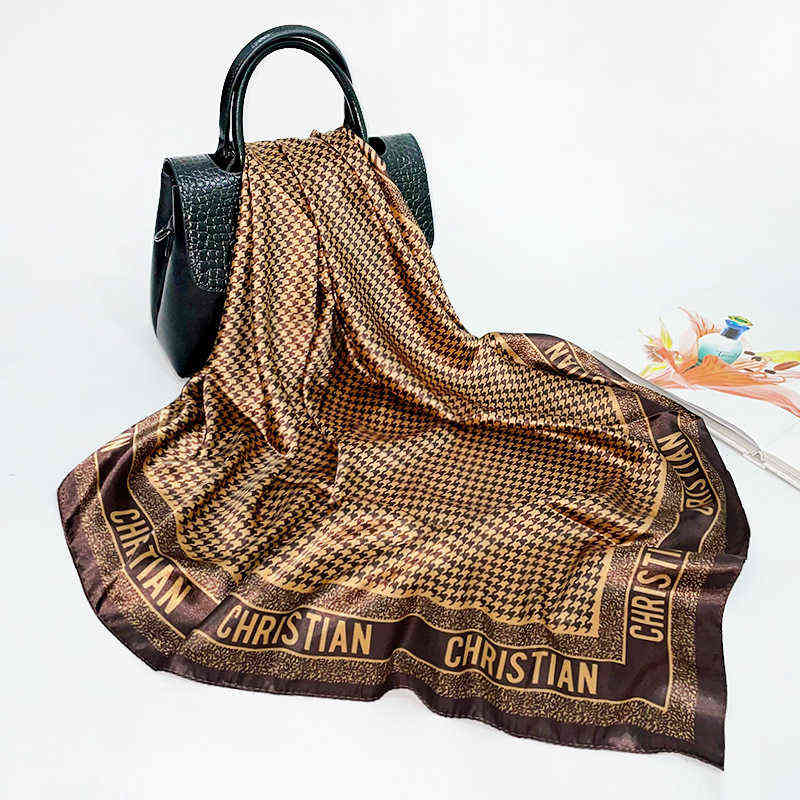 90x90cm Silk Scarf Luxury Brand Designer Hair Scarf Print Head Scarf 2021 Large Handkerchief Hijab Shawl for Women G1206
90x90cm Silk Scarf Luxury Brand Designer Hair Scarf Print Head Scarf 2021 Large Handkerchief Hijab Shawl for Women G1206