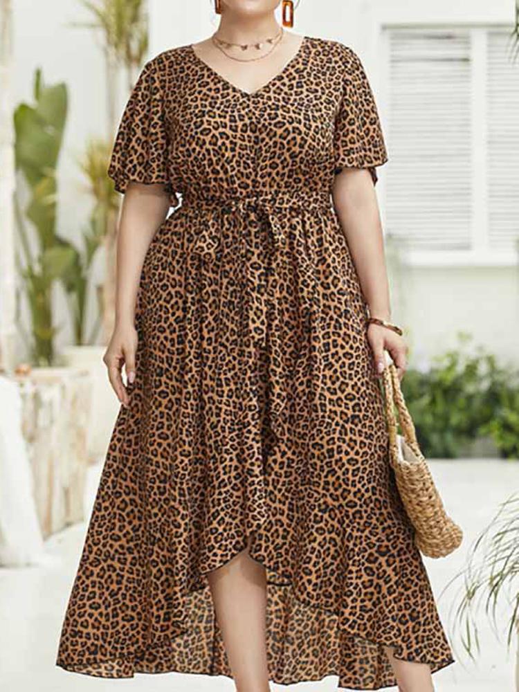 Plus Size Dresses Xxxl 4xl Leopard Dress Women V Neck Short Sleeve Irregular Long Belted High Waist Maxi Beach DressesPlus, Khaki
Plus Size Dresses Xxxl 4xl Leopard Dress Women V Neck Short Sleeve Irregular Long Belted High Waist Maxi Beach DressesPlus, Khaki