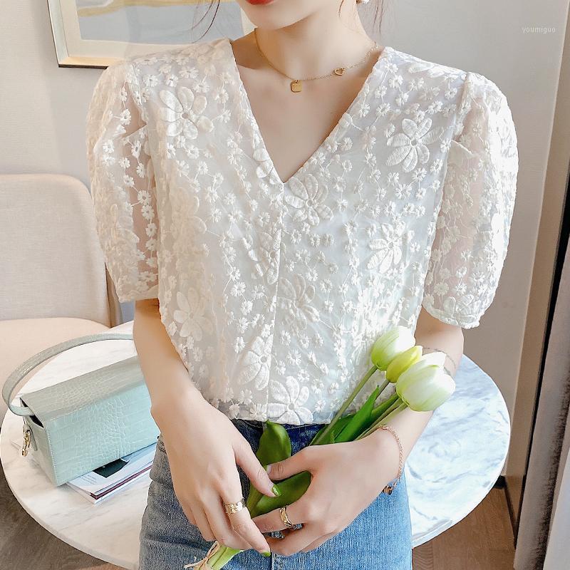 Women' Blouses & Shirts Deep V-Neck Women Embroidered Lace Blouse Retro Mesh Shirt Streetwear Elegant Puff Sleeve High Street Linner Blusa, As pic
Women' Blouses & Shirts Deep V-Neck Women Embroidered Lace Blouse Retro Mesh Shirt Streetwear Elegant Puff Sleeve High Street Linner Blusa, As pic