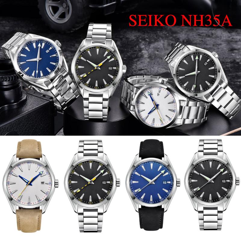 Wristwatches 41mm Mens Watch NH35A Sterile Dial Date Calendar Automatic Mechanical Sapphire Crystal Leather Wristwatch Men Luxury Top Brand, Style.7
Wristwatches 41mm Mens Watch NH35A Sterile Dial Date Calendar Automatic Mechanical Sapphire Crystal Leather Wristwatch Men Luxury Top Brand, Style.7