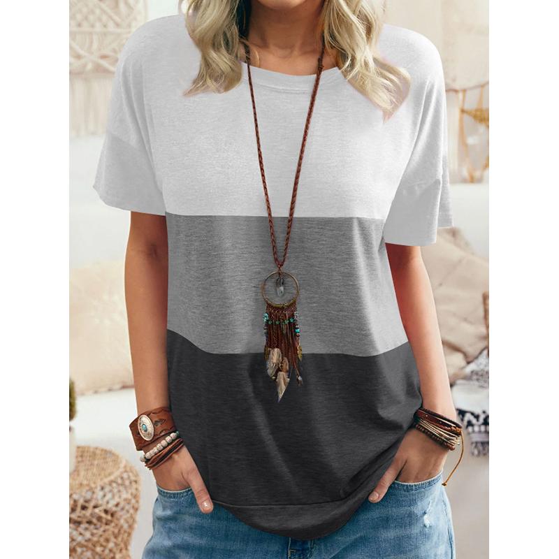 Women' T-Shirt Women' Summer Tshirt Fashion Color Matching Elegant Round Neck Loose Pullover Short Sleeved Casual Ladies Plus Size Top, Black
Women' T-Shirt Women' Summer Tshirt Fashion Color Matching Elegant Round Neck Loose Pullover Short Sleeved Casual Ladies Plus Size Top, Black