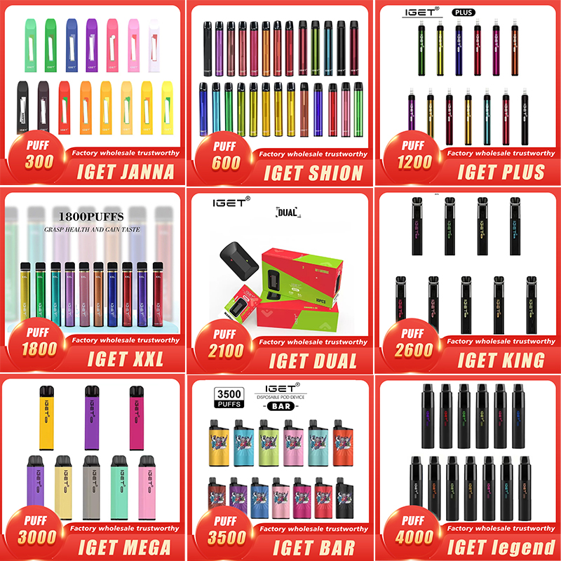 Authentic IGET XXL Bar Plus Max King Legend Mega Dual E Cigarette Device Kit 300 600 1200 1800 2100 2600 3000 3500 4000 Puffs Prefilled Cartridge Vape Pen Disposable Pod
Authentic IGET XXL Bar Plus Max King Legend Mega Dual E Cigarette Device Kit 300 600 1200 1800 2100 2600 3000 3500 4000 Puffs Prefilled Cartridge Vape Pen Disposable Pod