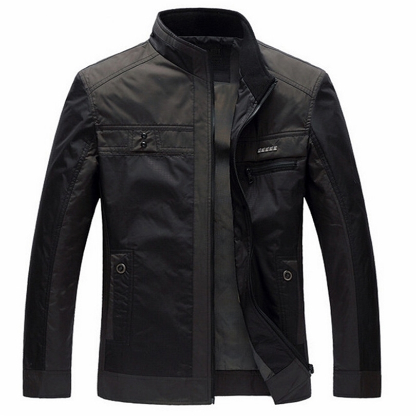 Men Jackets Spring Autumn New Leisure Men's Jacket Thin Business Men Coat 4XL Zipper Black male Casual style Stand Collar jacket T200117
