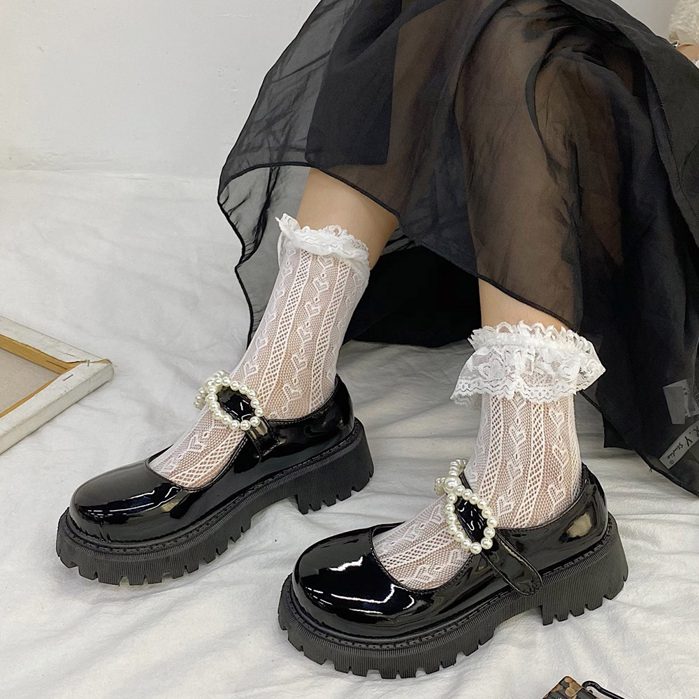 Lolita Shoes bow pearl Platform Shoes Women Mary Janes Shoes Black Leather Buckle Low Heels Girls students women, Matte
Lolita Shoes bow pearl Platform Shoes Women Mary Janes Shoes Black Leather Buckle Low Heels Girls students women, Matte