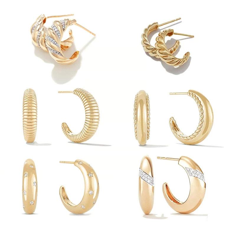 Hoop & Huggie Aide Gold Color Silver C Shape Earrings Women Zircon Mosaic Twisted Half Circle Piercing Jewelry PendienteHoop
Hoop & Huggie Aide Gold Color Silver C Shape Earrings Women Zircon Mosaic Twisted Half Circle Piercing Jewelry PendienteHoop
