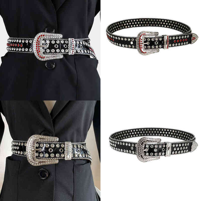 Luxury diamond inlaid ladies belt, Blue