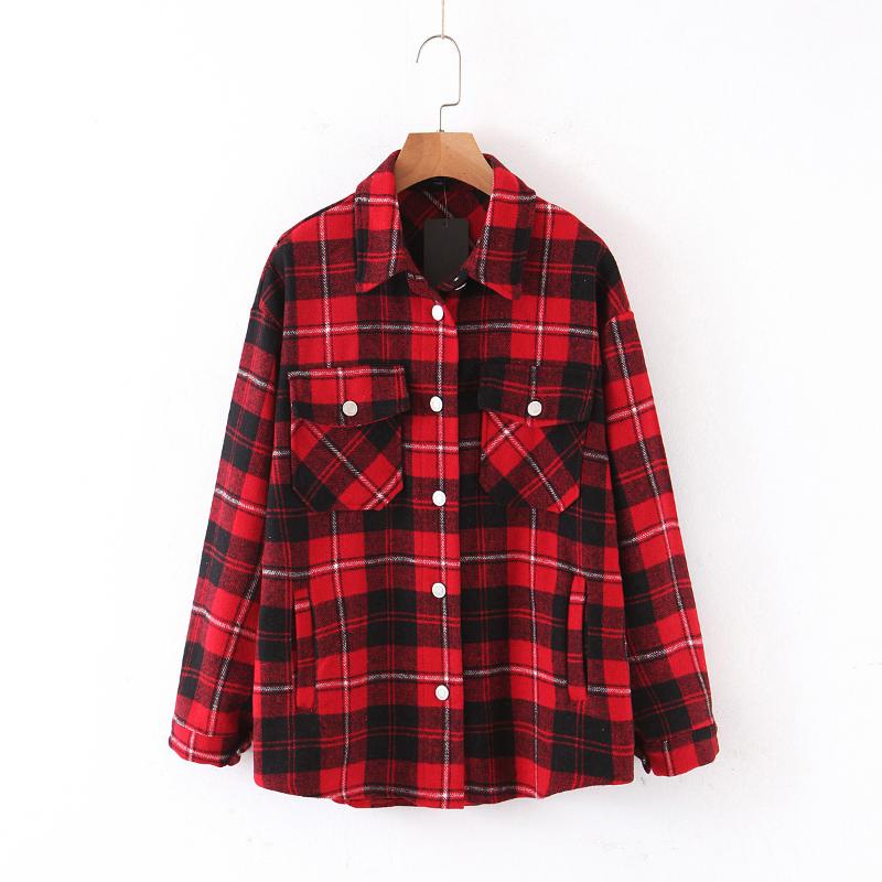 Women's Blouses & Shirts Retro Plaid Shirt Top Women Autumn And Winter Single-breasted Stand-up Collar Office Work Tops, Red
Women's Blouses & Shirts Retro Plaid Shirt Top Women Autumn And Winter Single-breasted Stand-up Collar Office Work Tops, Red