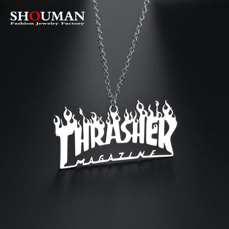 Shouman All Stainless Flame Pendants Fire Cool Street Hip-hop Rock Necklace Magazine Thrasher Letter Fashion Women Men Girl Boy Jewelry
Shouman All Stainless Flame Pendants Fire Cool Street Hip-hop Rock Necklace Magazine Thrasher Letter Fashion Women Men Girl Boy Jewelry