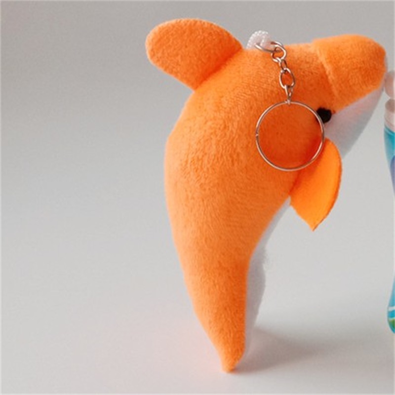 50pcslot 10cm Dolphin Keychains Mini Plush Key Ring for Birthday Event Party Kids Party Fashion Pendant Key Chain Jewelry 1378 D33