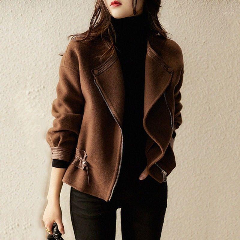 Women' Jackets 2022 Korean Style Fall Winter Women Fashion Patchwork 3xl Woolen Jacket Coat Woman Autumn Wool Coats, Coffee 
Women' Jackets 2022 Korean Style Fall Winter Women Fashion Patchwork 3xl Woolen Jacket Coat Woman Autumn Wool Coats, Coffee