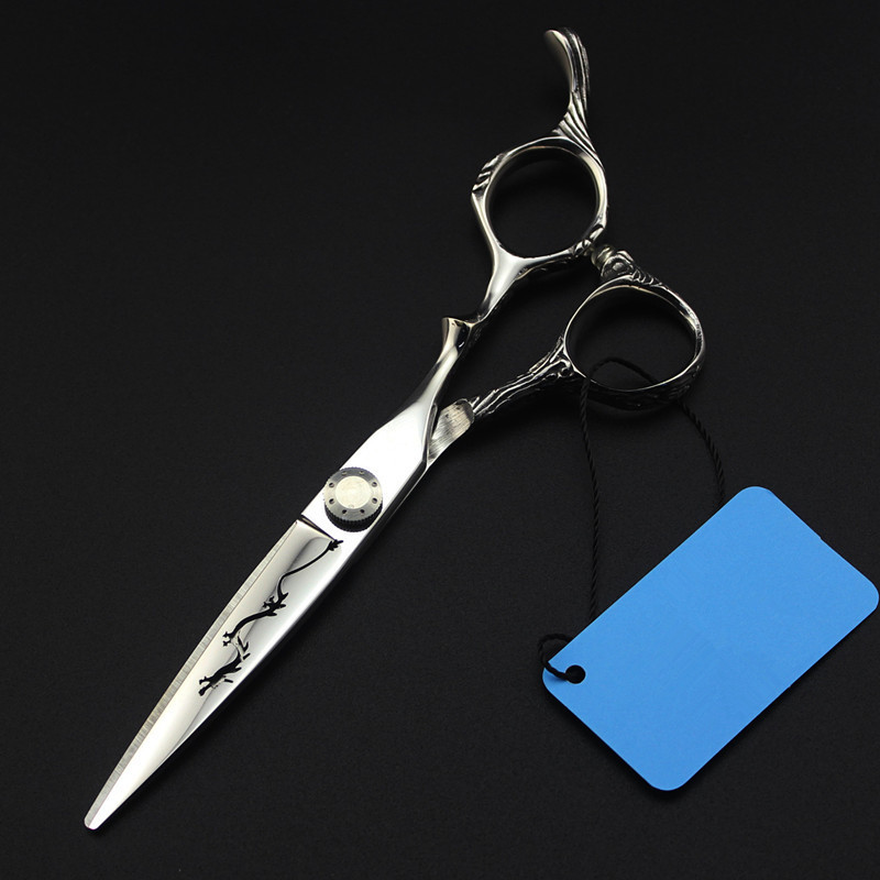 Customize japan 6'' Hollow Dragon hair salon scissors cutting barber makas thinning scissor haircut shears hairdressing 220317