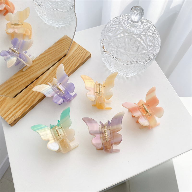 Length 5 CM Medium Gradient Butterfly Shaped Hair Clamps Girls Bath Ponytail Acetic Acid Animal Hair Claw Clips European Women Multi Color Scrunchies Hairpins
Length 5 CM Medium Gradient Butterfly Shaped Hair Clamps Girls Bath Ponytail Acetic Acid Animal Hair Claw Clips European Women Multi Color Scrunchies Hairpins
