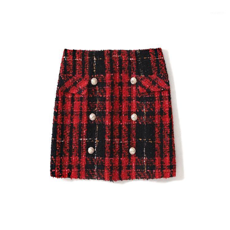 High Waist Plaid Sexy Button Women Blend Feminino Mini Office Skirts Casual Short Spring Pencil Tweed Skirt Faldas, Red
High Waist Plaid Sexy Button Women Blend Feminino Mini Office Skirts Casual Short Spring Pencil Tweed Skirt Faldas, Red