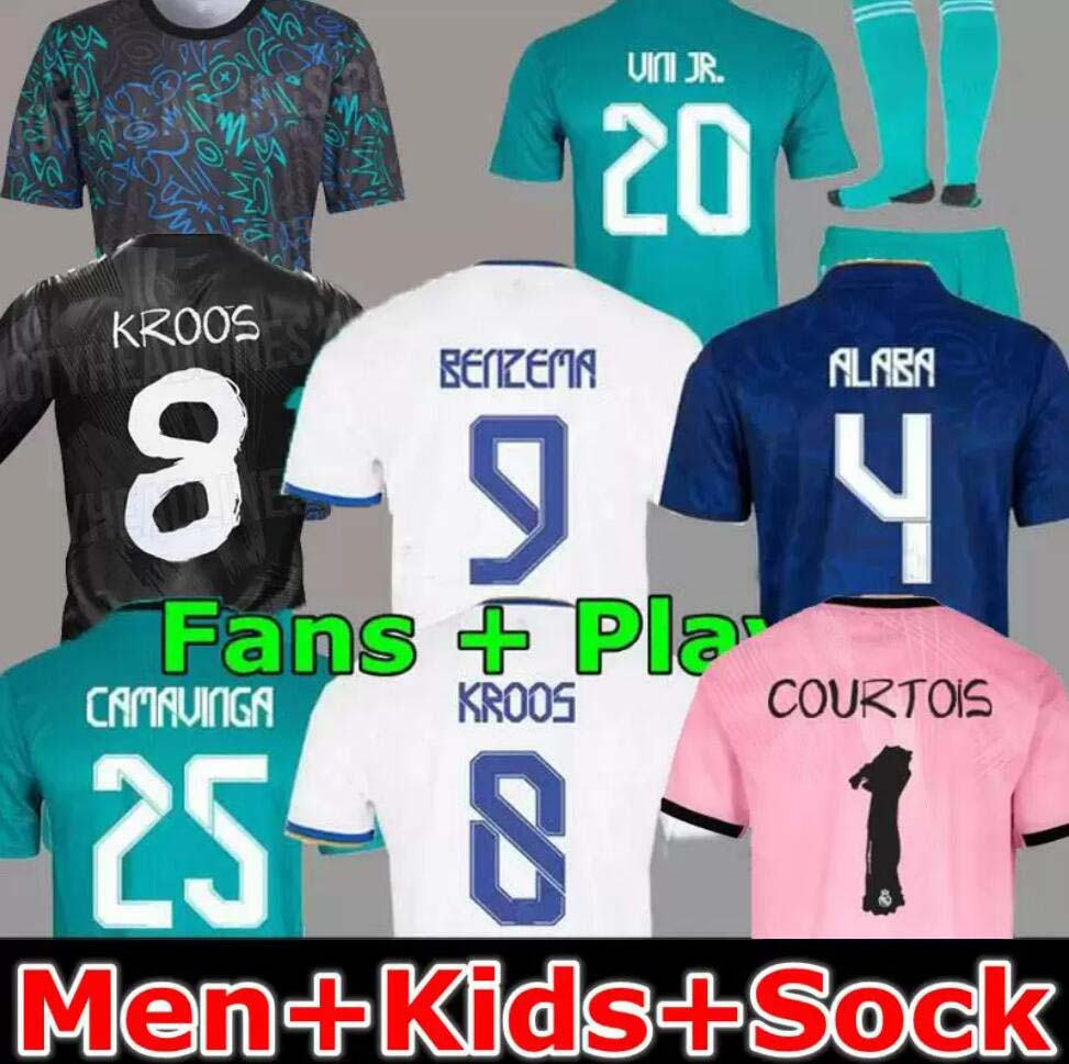 BENZEMA Fourth soccer jerseys 21 22 special football shirt CAMAVINGA ASENSIO MODRIC REAL madrids macamiseta men + kids kit 2021 2022 uniforms VINI JR player version, 22 23 +patch
BENZEMA Fourth soccer jerseys 21 22 special football shirt CAMAVINGA ASENSIO MODRIC REAL madrids macamiseta men + kids kit 2021 2022 uniforms VINI JR player version, 22 23 +patch