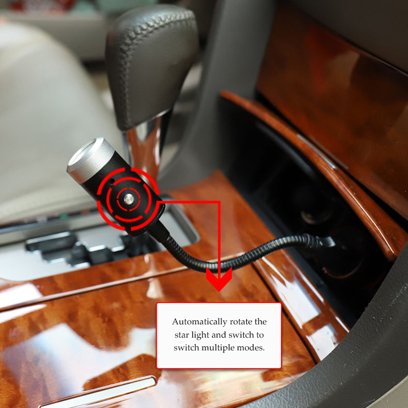 LED Car Roof Star Projector Lamp USB Decorative Light Adjustable Interior Decor Light Indoor environment starry sky