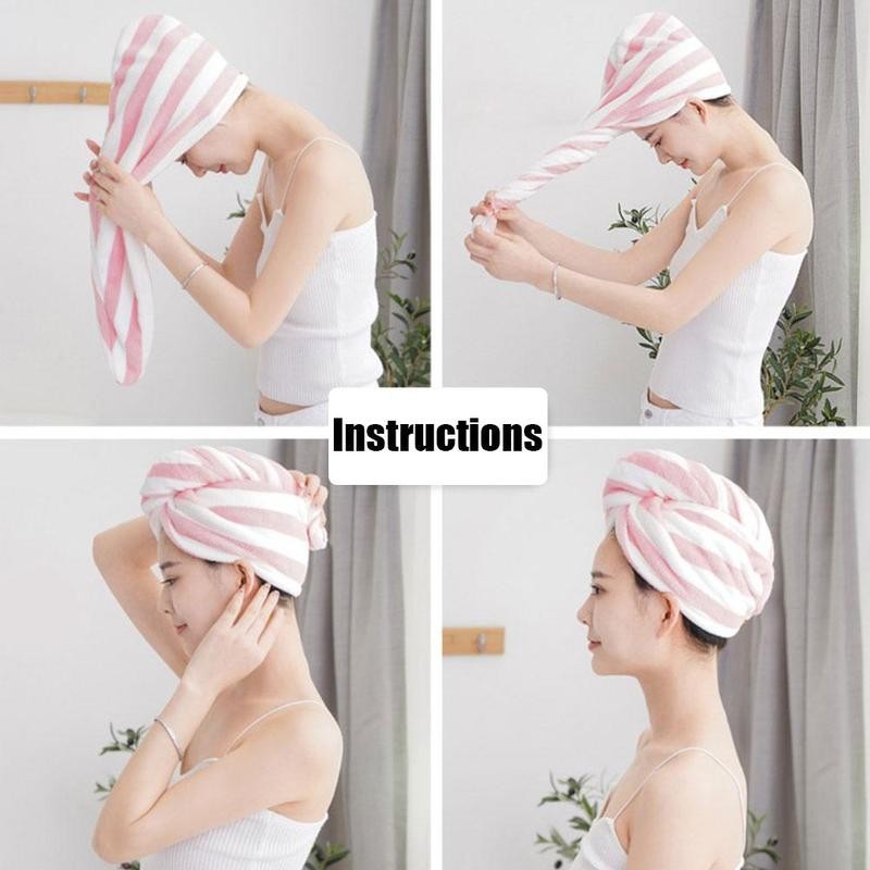 Microfibre After Shower Drying Wrap Womens Girls Lady's Towel Quick Dry Hair Hat Cap Turban Head Wraps Bathing Accessories Envoltura Para Secarse
