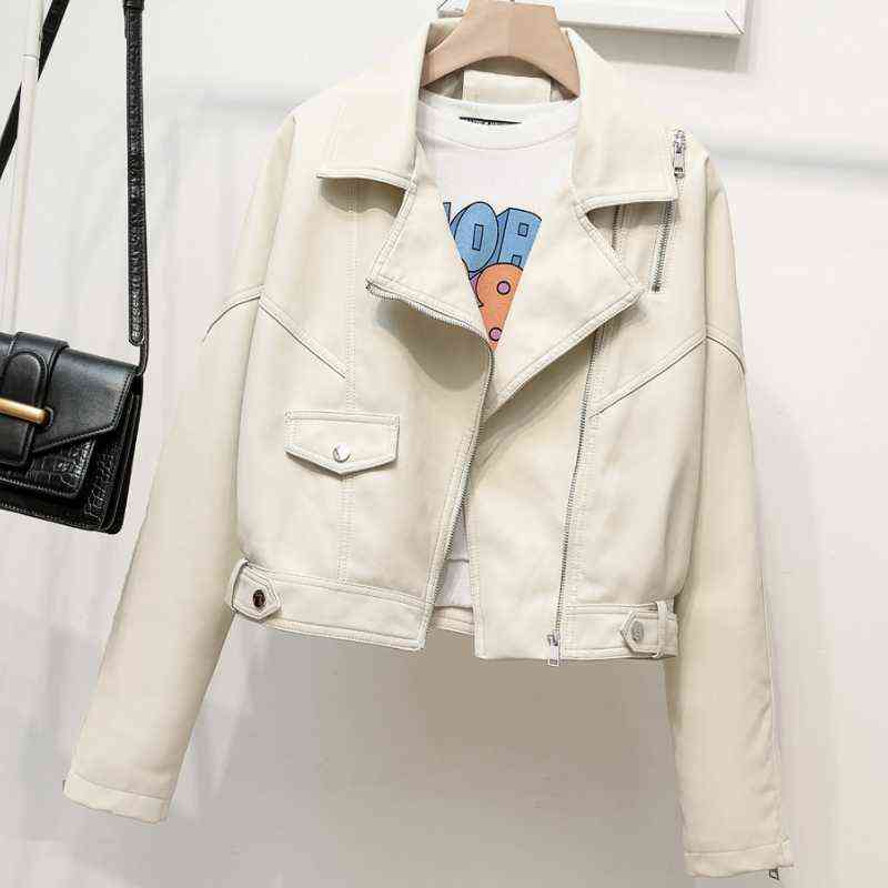 Autumn Spring Women Faux Leather Jacket Biker Casual Coat Turndown Collar Motorcycle Jackets Loose Streetwear Outerwear WF167 L220728, Beige
Autumn Spring Women Faux Leather Jacket Biker Casual Coat Turndown Collar Motorcycle Jackets Loose Streetwear Outerwear WF167 L220728, Beige