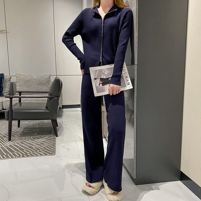 Women's Two Piece Pants Spring And Autumn Blue Casual Wear Elegant Women's Loose Knit Cardigan Double Zipper Two-Piece Suit Slim Fashion, Black
Women's Two Piece Pants Spring And Autumn Blue Casual Wear Elegant Women's Loose Knit Cardigan Double Zipper Two-Piece Suit Slim Fashion, Black