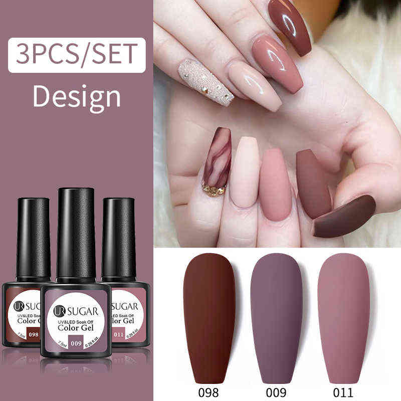 NXY Nail Gel 3pcs Winter Color Dark Blue Polish Set Glitter Sequins Matte Top Long Lasting Art Design Hybrid Varnishes 0328