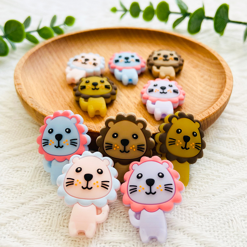 10Pcs Baby Silicone Beads Food Grade Silicone Teether Chewing Beads Cartoon Animal DIY Jewelry Pacifier Chain Gift Accessories 220815