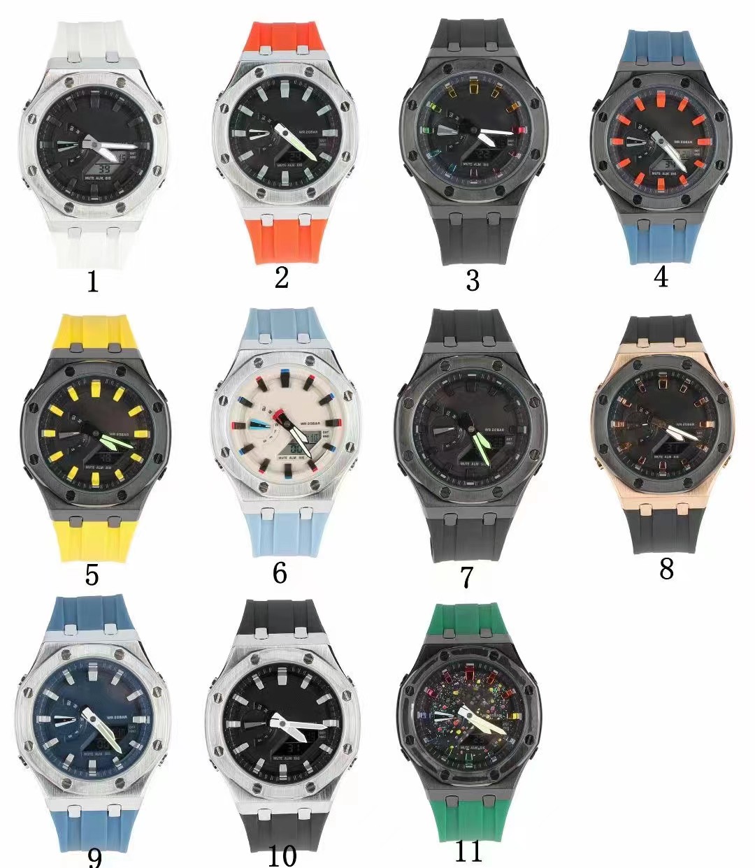Iced Out Watch Removable Strap Men's Sports Quartz Digital 2100 Watch Waterproof Automatic Hand Raise Light LED Oak Alloy Series
Iced Out Watch Removable Strap Men's Sports Quartz Digital 2100 Watch Waterproof Automatic Hand Raise Light LED Oak Alloy Series