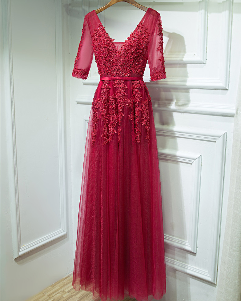 Vestido De Festa V Neck Dresses Cap Sleeve Vintage Lace Appliques Beaded Navy Blue Bridesmaid Dresses Women Formal Party Gowns