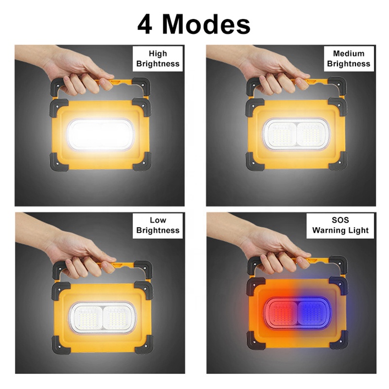 Portable Solar USB Rechargeable LED Floodlight Energy Saving Camping Lamp Emergency Night Light