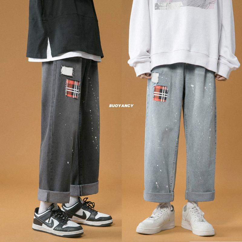Men' Jeans Men' Straight Wide-leg Splashed Ink Stitching Ripped Casual Mopping Pants Spring Autumn Loose Washed Denim TrousersMen, Black
Men' Jeans Men' Straight Wide-leg Splashed Ink Stitching Ripped Casual Mopping Pants Spring Autumn Loose Washed Denim TrousersMen, Black