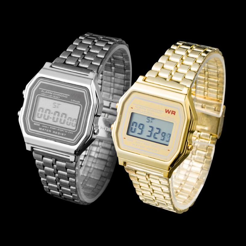 Wristwatches F91W Steel Strap Watches Women Watch Men Business Clock Multifunction LED Digtal Sports Wrist Electronic, Silver
Wristwatches F91W Steel Strap Watches Women Watch Men Business Clock Multifunction LED Digtal Sports Wrist Electronic, Silver