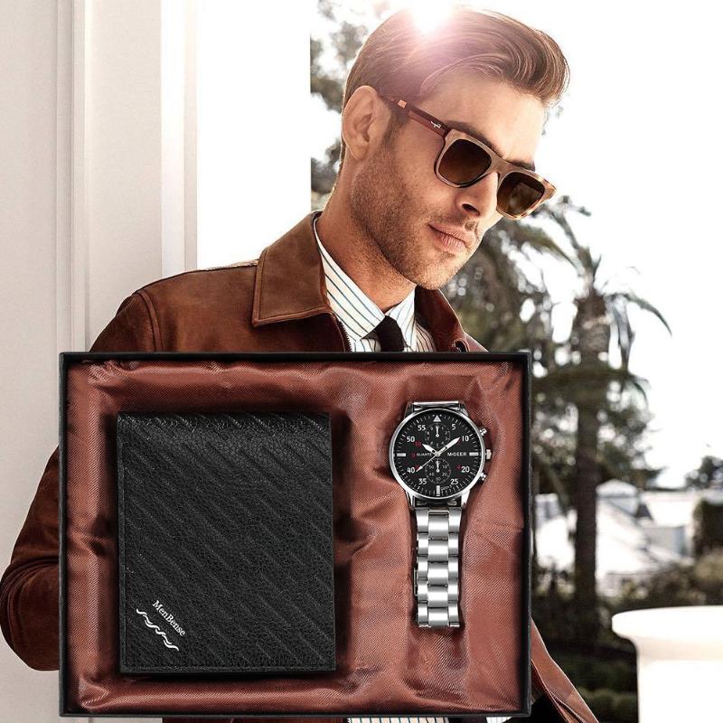 Wristwatches Watch And Wallet Gift Set For Men Luxury Silver Quartz Wristwatch Male Unique Boyfriend Husband Relogio MasculinoWristwatches, Watch-wallet 06
Wristwatches Watch And Wallet Gift Set For Men Luxury Silver Quartz Wristwatch Male Unique Boyfriend Husband Relogio MasculinoWristwatches, Watch-wallet 06