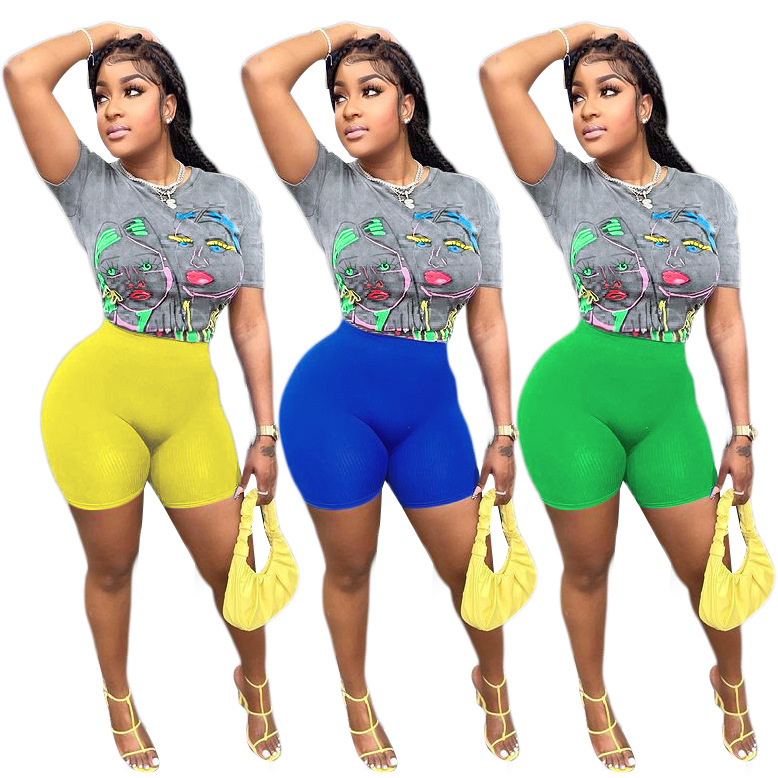 Summer Designer Tracksuits for Women Character Pattern Print Two Piece Shorts Set Female Woman Sports Wear 2pc Track Suit, Blue
Summer Designer Tracksuits for Women Character Pattern Print Two Piece Shorts Set Female Woman Sports Wear 2pc Track Suit, Blue