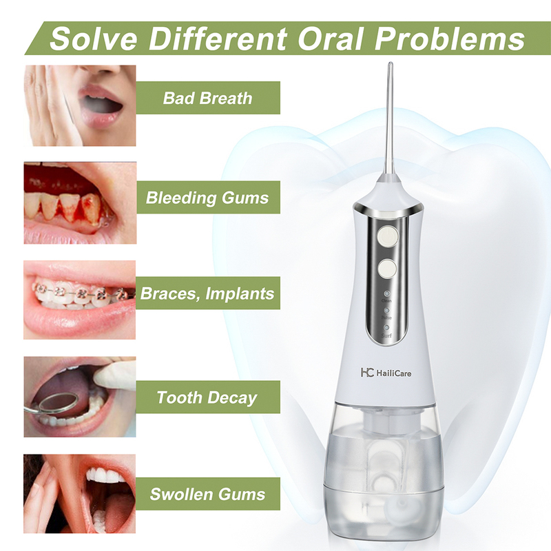 Oral Irrigator Electric Dental Water Flosser Teeth Whitening 350ml Water Tank Waterproof Teeth Cleaner Water Pick Irrigador Home 220517
