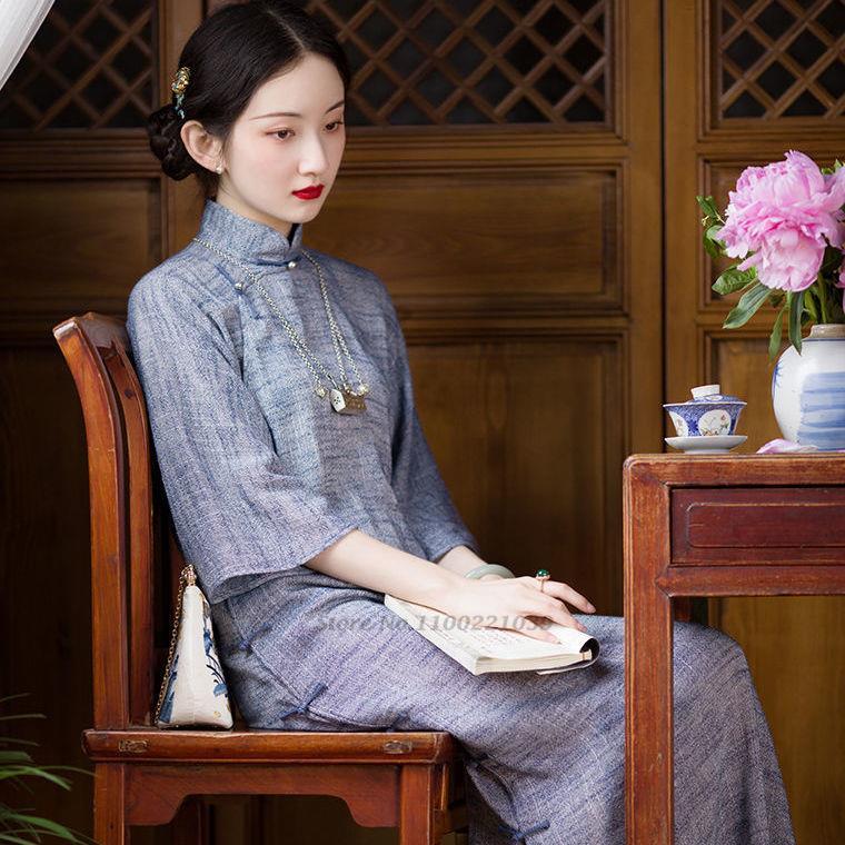 Ethnic Clothing Chinese Vintage Dress Qipao Traditional Cheongsam Oriental Lady Elegant Party QipaoEthnic
Ethnic Clothing Chinese Vintage Dress Qipao Traditional Cheongsam Oriental Lady Elegant Party QipaoEthnic