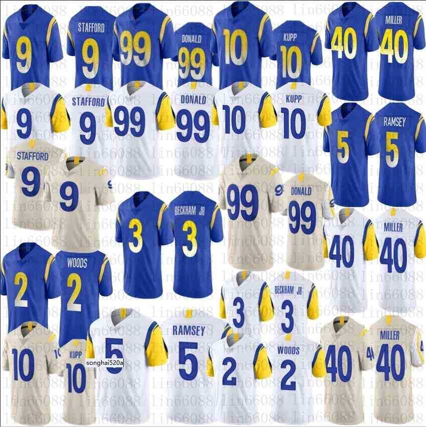 2022 Men 99 Aaron Donald Football 3 Odell Beckham Jr 40 Von Miller 9 Matthew Stafford 5 Jalen Ramsey 10 Cooper Kupp 2 Robert Woods ''nfl''Jersey, Beige 
2022 Men 99 Aaron Donald Football 3 Odell Beckham Jr 40 Von Miller 9 Matthew Stafford 5 Jalen Ramsey 10 Cooper Kupp 2 Robert Woods ''nfl''Jersey, Beige