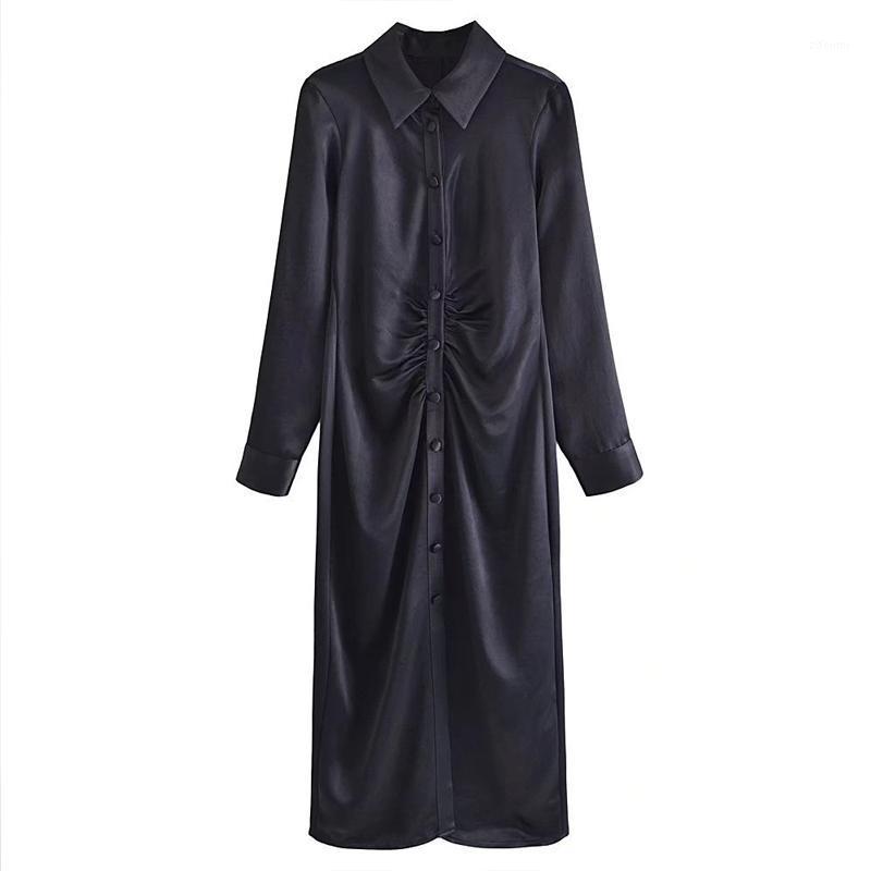 Casual Dresses Women Autumn Pleated Shirts Dress 2022 Vintage Solid Fashion Satin Single Breasted Female Elegant Street Slim Vestidos
Casual Dresses Women Autumn Pleated Shirts Dress 2022 Vintage Solid Fashion Satin Single Breasted Female Elegant Street Slim Vestidos