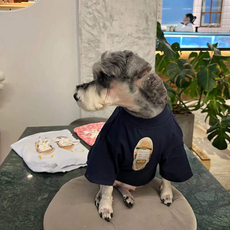 free shipping Designer Clothes Fashion Dog Apparel Sublimation Printing ic Letters Interesting Shoes Pet T-shirt for Small Dogs Schnauze Yorkie Poodle