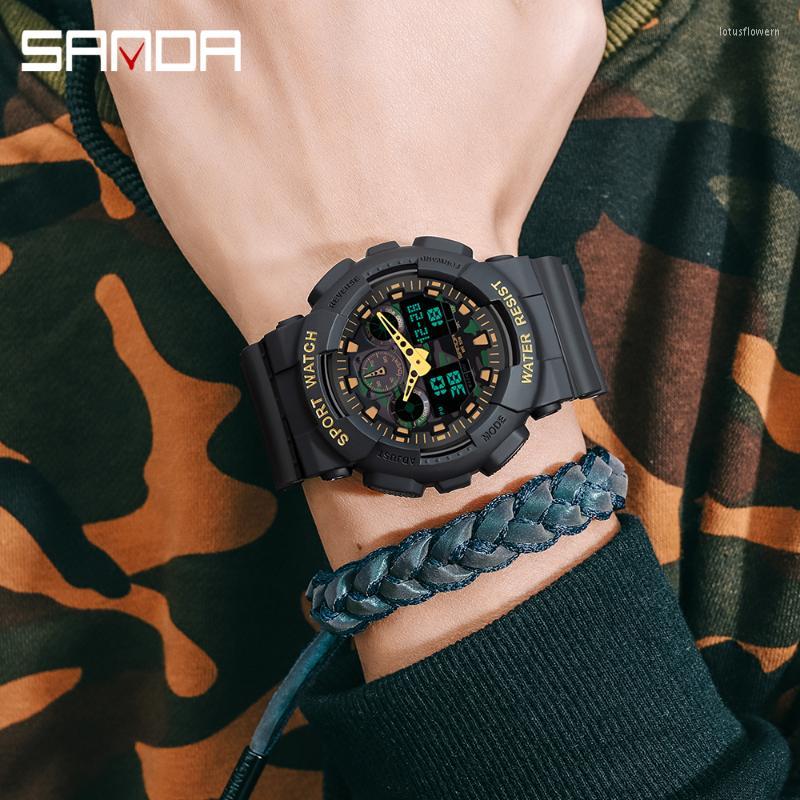 Wristwatches Military Sports Men's Watches Waterproof Dual Display Quartz Watch Men Wristwatch For Male Clock Relogios Masculino 3099Wri, Black
Wristwatches Military Sports Men's Watches Waterproof Dual Display Quartz Watch Men Wristwatch For Male Clock Relogios Masculino 3099Wri, Black