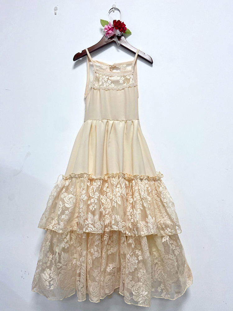 Princess Girls Lace Chiffon Long Dresses Baby Kids Flower Girl Wedding Birthday Party Vestidos Children Clothing For 3-15 Years 220426