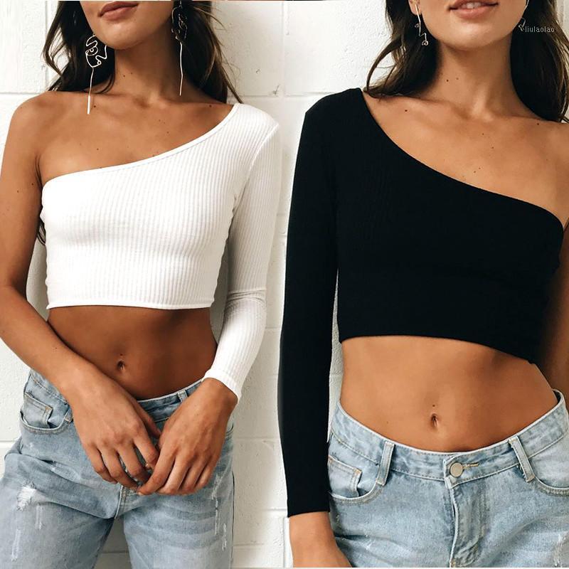 Women' Blouses & Shirts 2022 Fashion One Shoulder Crop Tops Blouse Women Solid Color Long Sleeve Knited Ladies Summer Autum Femme, Black
Women' Blouses & Shirts 2022 Fashion One Shoulder Crop Tops Blouse Women Solid Color Long Sleeve Knited Ladies Summer Autum Femme, Black