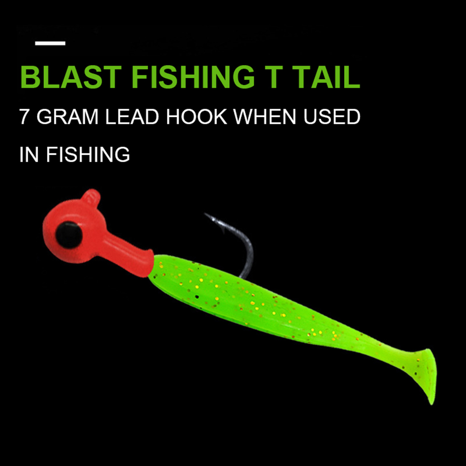 Shad Worm Soft Bait 70mm T Tail Jigging Wobblers Fishing Lure Tackle Bass Pike Aritificial Silicone Swimbait Convenient And Practi