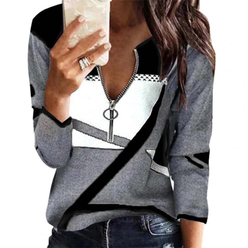 Women's Blouses & Shirts Long Sleeve Loose Fashion Women Blouse 2022 Soft Texture Zipper Neck Geometric Print Patchwork Top Ladies Clothing, Blue
Women's Blouses & Shirts Long Sleeve Loose Fashion Women Blouse 2022 Soft Texture Zipper Neck Geometric Print Patchwork Top Ladies Clothing, Blue