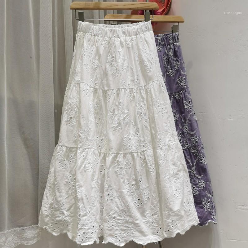 Skirts Floral Embroidered Long Skirt Women 2022 Autumn Heavy Industry Embroidery Hollow Out Elastic High Waist A-line Mid Length, Purple
Skirts Floral Embroidered Long Skirt Women 2022 Autumn Heavy Industry Embroidery Hollow Out Elastic High Waist A-line Mid Length, Purple