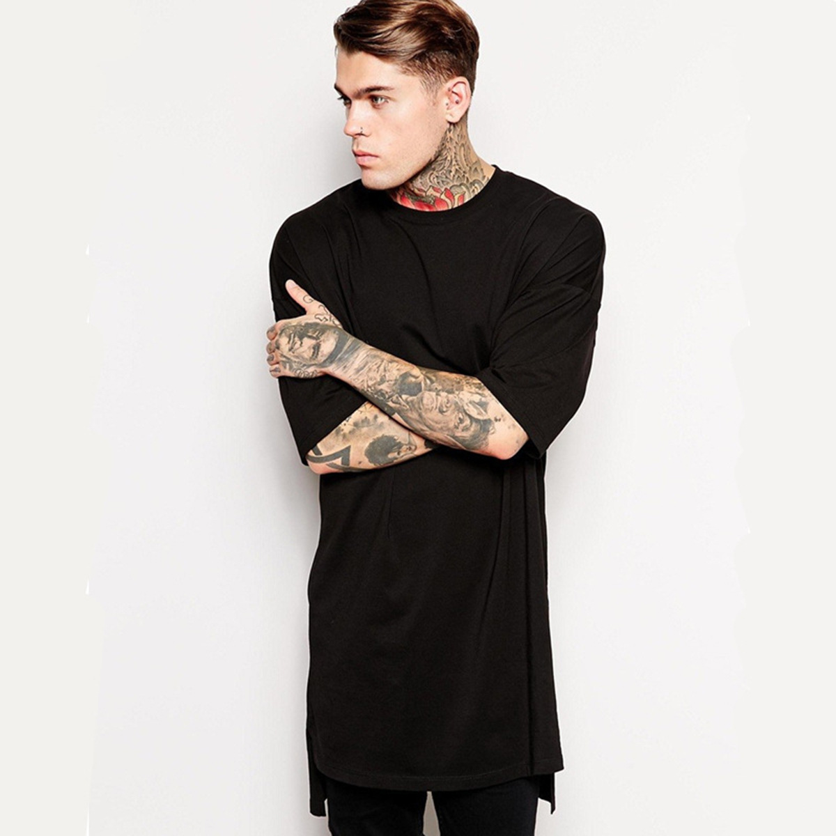 White Casual Long Size Mens Hip Hop Tops Streetwear Extra Long Tee Shirts For Men Longline T -Shirt Short Sleeve Tshirt
White Casual Long Size Mens Hip Hop Tops Streetwear Extra Long Tee Shirts For Men Longline T -Shirt Short Sleeve Tshirt
